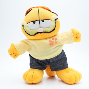 Vintage Garfield Plush with Cap and Stylish Outfit | Cool Collectible