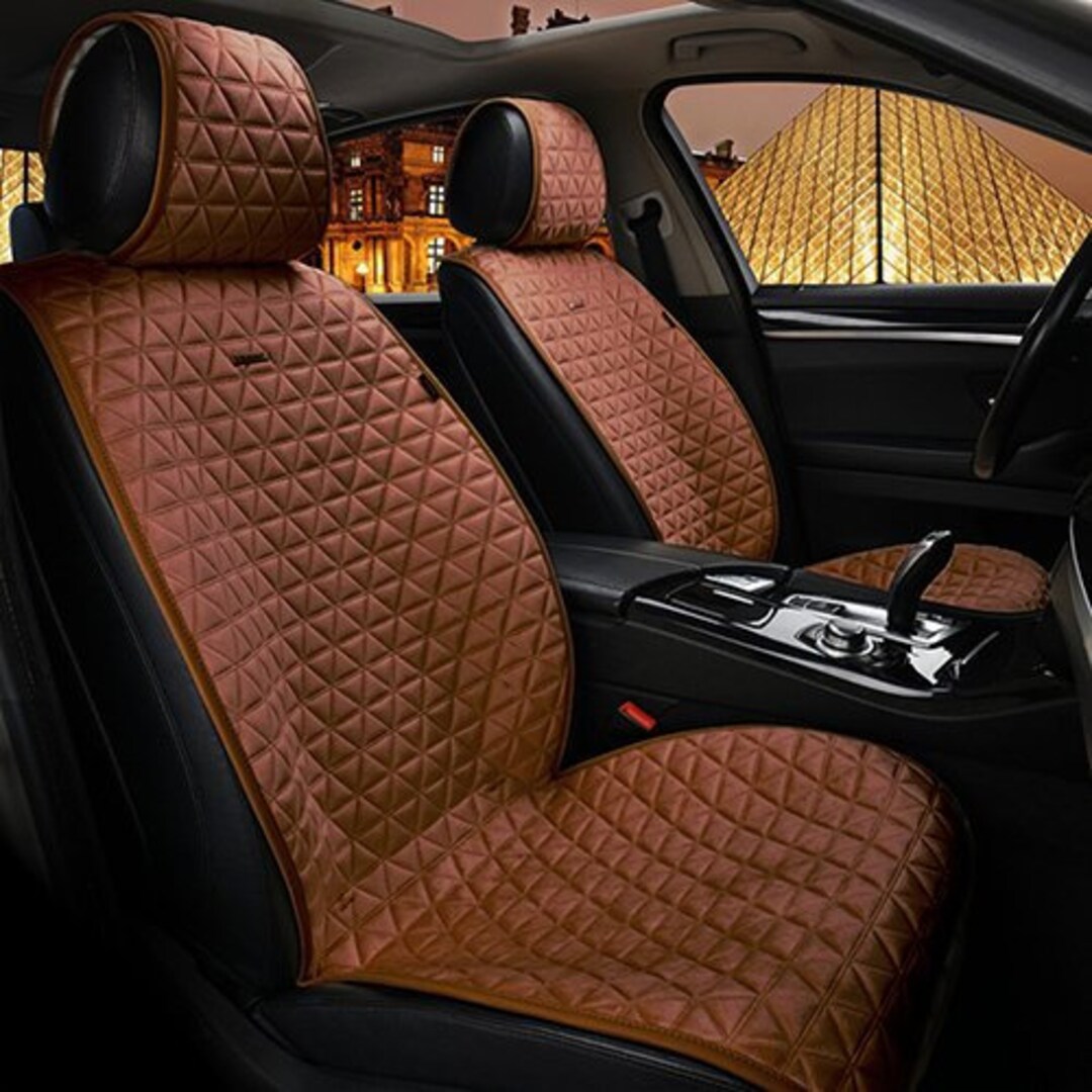 New Premium Brown Seat Covers From Alcantara for Only Front of Car, Universal Car Seat Covers