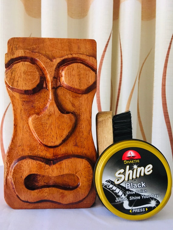 Stand / Shoe Shine Polish Kit WOOD / Shoe Polish Kit Tiki Etsy