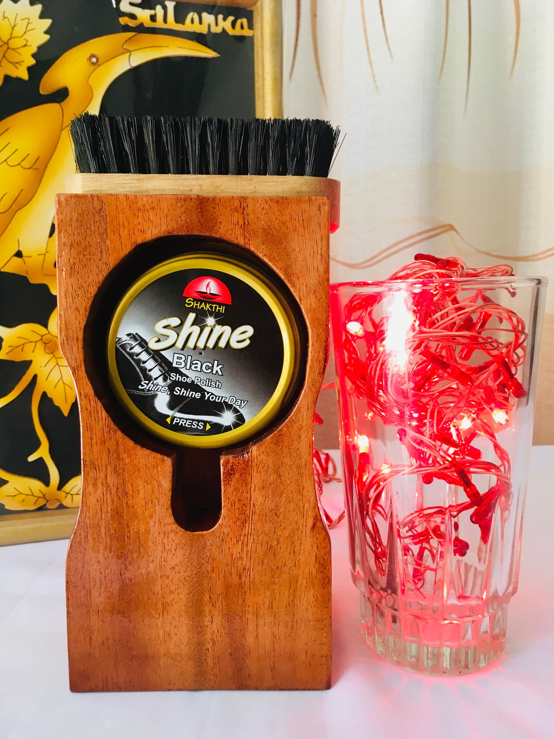 Stand Shoe Shine Polish Kit Wd / Shoe Polish Kit Tiki WOODEN Stands