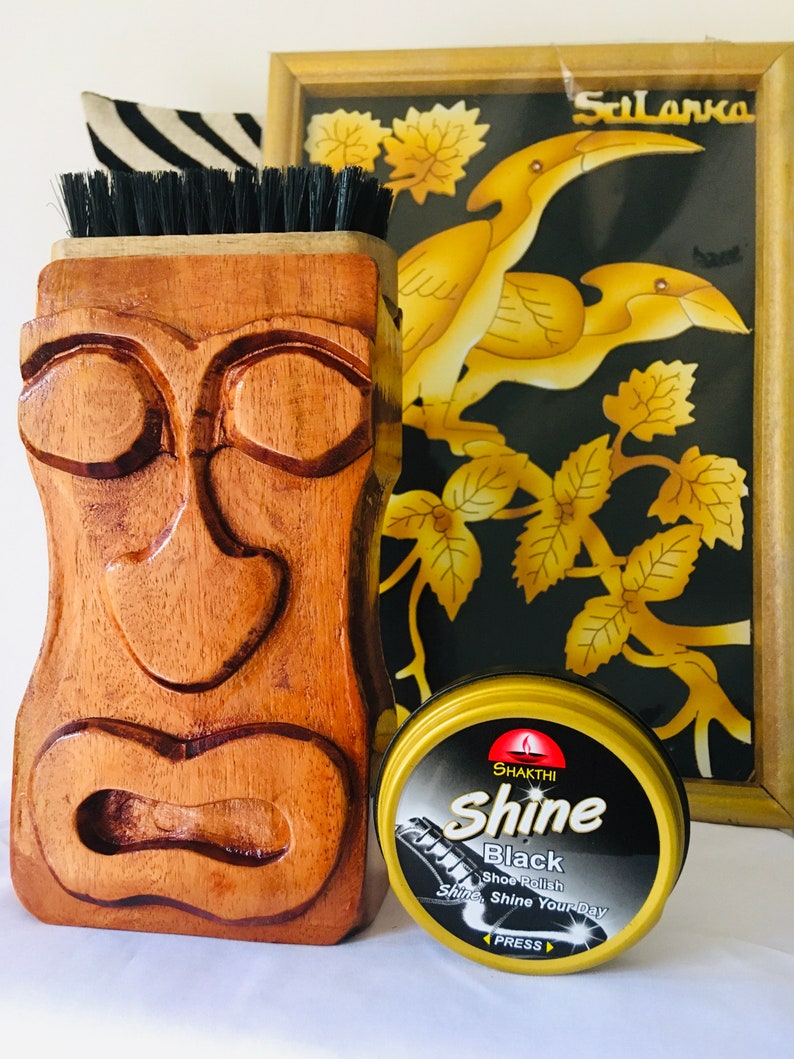 Stand Shoe Shine Polish Kit Wd / Shoe Polish Kit Tiki WOODEN Stands