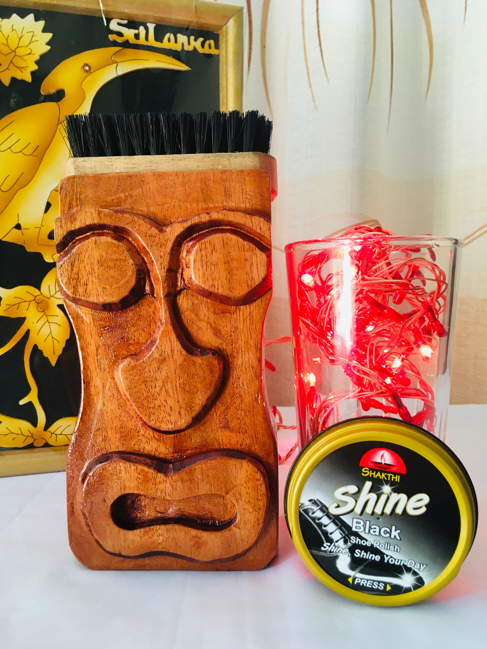 Stand Shoe Shine Polish Kit Wd / Shoe Polish Kit Tiki WOODEN Stands