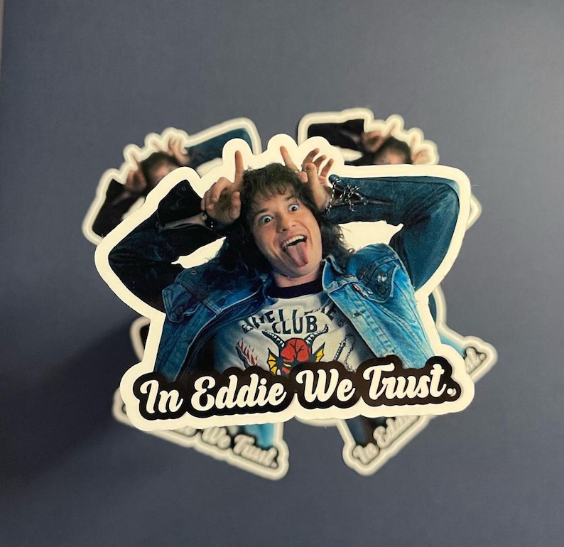 Eddie M. Glossy Waterproof Sticker – Laptop, Water Bottle Decal image 1