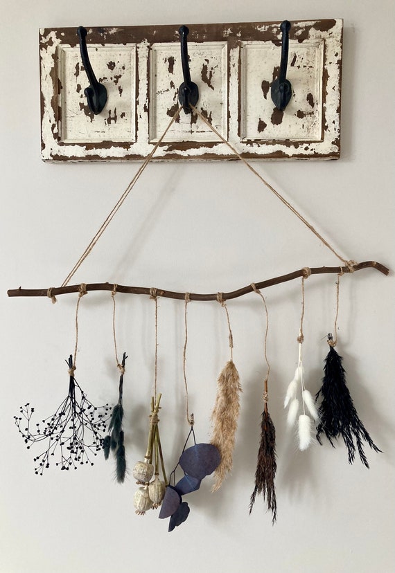 Dried Flower Wall Art Dried Floral Wall Hanger Door Hanger Etsy
