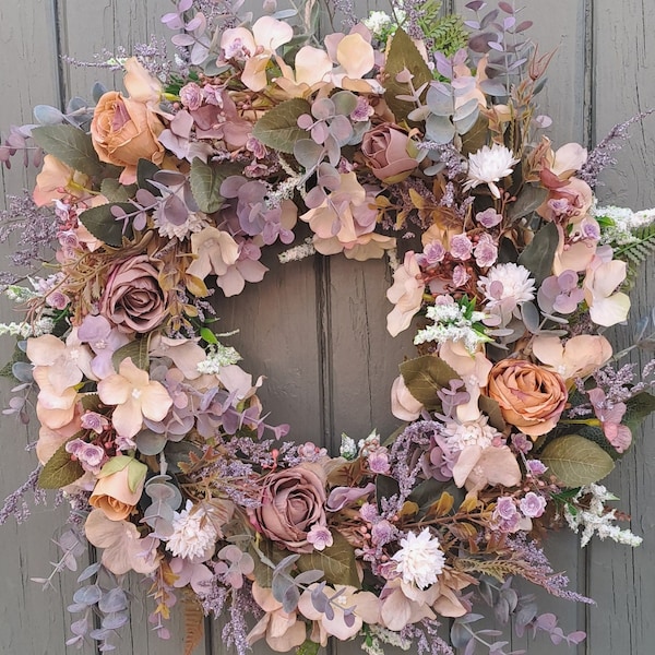 Autumn wreath, wreath, all year wreath, door wreath, wreath for door, autumn decor, autumn decorations, wall, faux flowers, spring wreath