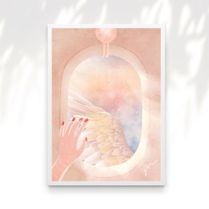 Nieoprawiony wydruk artystyczny | Plakat ścienny | Oryginalny projekt ilustracji cyfrowej artysty | Wystrój pokoju | Prezent dla niej