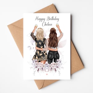 Personalised best friend birthday card, friend birthday card, bestie birthday card, custom made card, friendship card, envelope, bff card