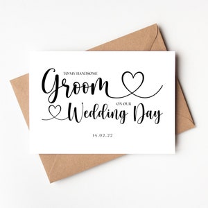 To my groom on our wedding day card, to my husband on our wedding, for my groom on our wedding day, wedding day cards, groom card from bride