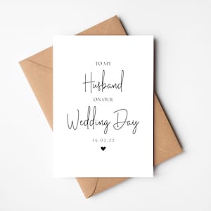 To my husband on our wedding day card, to my groom on our wedding, for my groom on our wedding day, wedding day cards, groom card from bride
