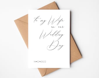 To my wife on our wedding day card, wife wedding card, I can't wait to marry you card, wife to be card, bride cards, future wife card