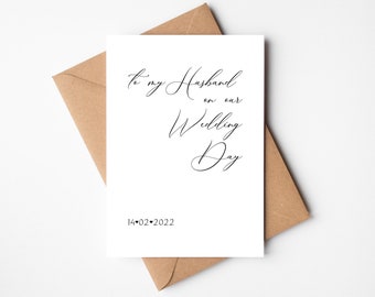 To my husband on our wedding day card, to my groom on our wedding, for my groom on our wedding day, wedding day cards, groom card from bride