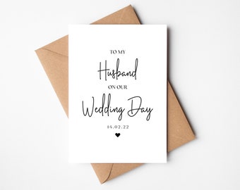 To my husband on our wedding day card, to my groom on our wedding, for my groom on our wedding day, wedding day cards, groom card from bride