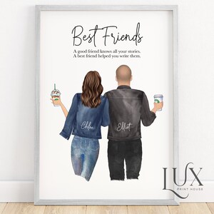 Boy and girl best friend gift, best friend print, guy best friend gift, gift for male best friend, boy best friend, brother and sister