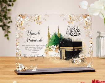 Personalised Umrah Mubarak gifts, acrylic plaque, Islamic Gifts, Hajj Mubarak, Umrah Mubarak, Umrah Kaaba, Ramadan Mubarak, Eid Mubarak