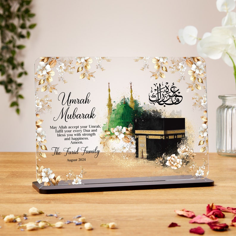 Personalisierte Geschenke Umrah Mubarak, Acrylplatte, Islamische Geschenke, Hajj Mubarak, Umrah Mubarak, Umrah Kaaba, Ramadan Mubarak, Eid Mubarak Bild 1
