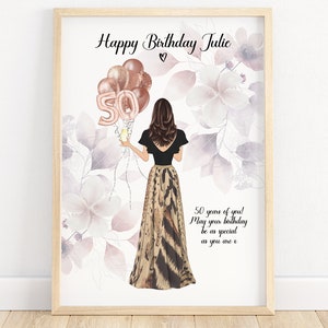 50th Birthday Gift for Women Personalized 50th Birthday Photo