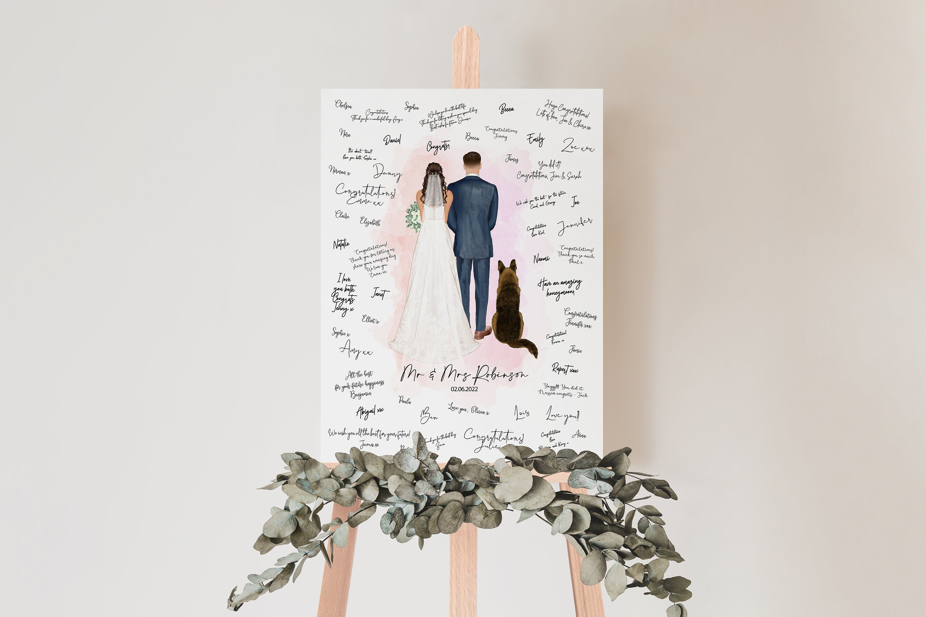 Buy Guest Book Alternative, Personalised Wedding Welcome Sign