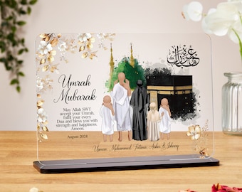 Umrah Mubarak gifts for family, acrylic plaque, Islamic Gifts, Hajj Mubarak gifts, Umrah Mubarak, Kaaba print, Ramadan Mubarak, Eid Mubarak