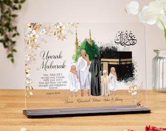 Gepersonaliseerde Umrah Mubarak cadeau, acryl plaquette, Islamitische Geschenken, Hajj Mubarak geschenken, Umrah Mubarak, Umrah Kaaba, Ramadan Mubarak, Eid Mubarak