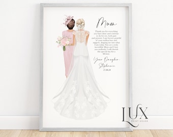 Mother of the bride print, gift for mother of the bride, mother of the bride quote, mother of the bride portrait, wedding poem keepsake