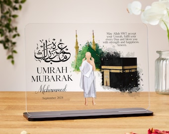 Umrah Mubarak gift, clear acrylic plaque, custom Islamic Gifts, Hajj Mubarak gifts, Umrah Mubarak, Umrah Kaaba, Ramadan Mubarak, Eid Mubarak