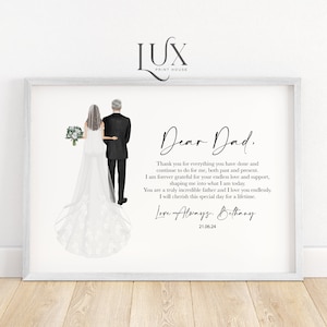 Father of the bride gift, father of the bride print, father of the bride poem, personalised gifts, gift for dad on wedding day, wedding gift