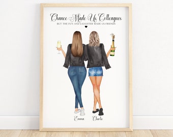Personalised coworker print, custom work friend print, colleague leaving gift, coworker birthday, retirement gift, miss you gift, good bye