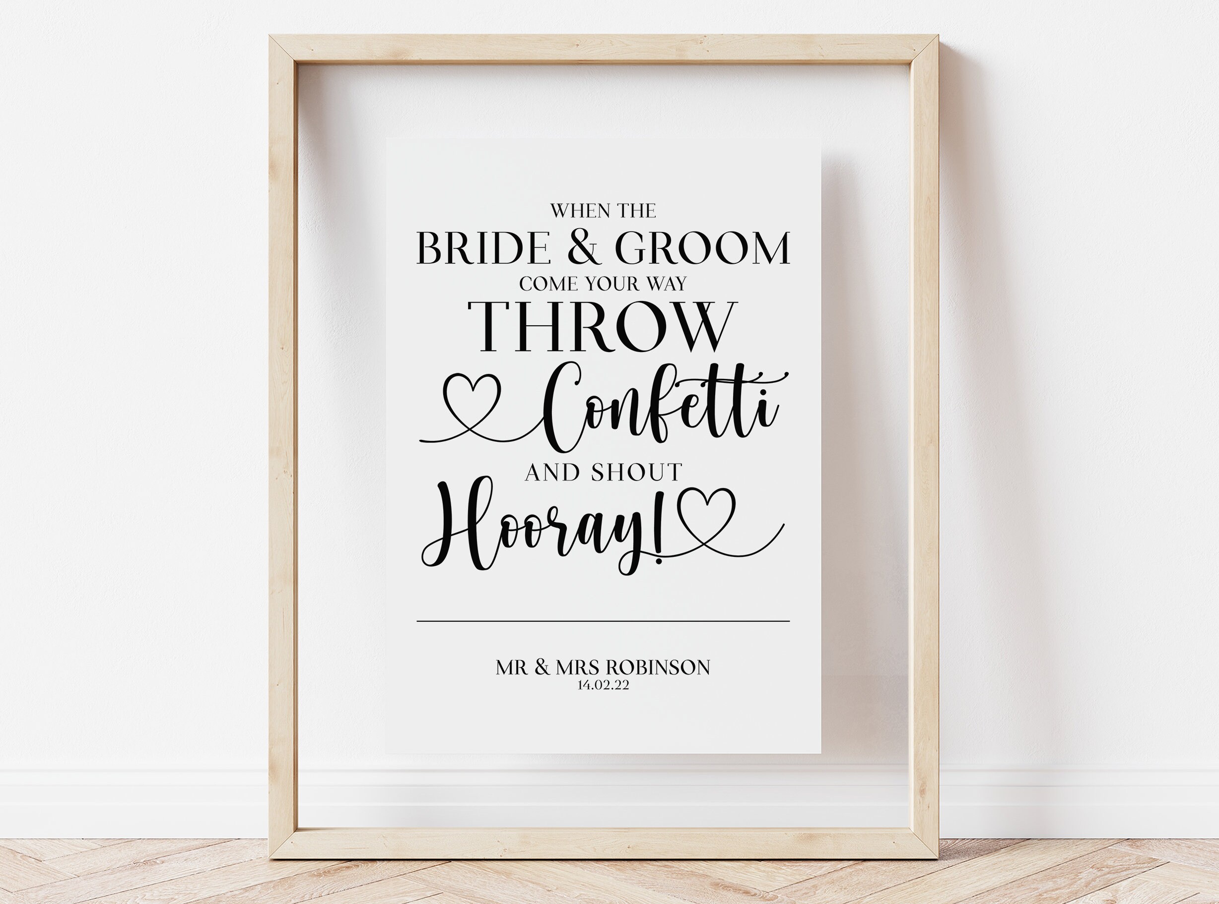 PERSONALISED Confetti Wedding Sign Signs for Confetti Petal Etsy