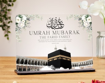 Umrah Mubarak acrylic plaque, personalised Islamic Gift, custom Hajj Mubarak, Umrah Mubarak, Umrah Kaaba gift, Ramadan Mubarak, Eid Mubarak