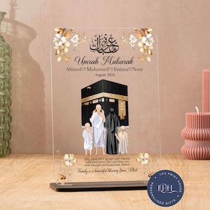 Umrah Mubarak gifts, Personalised, Islamic, Hajj Mubarak, Umrah Mubarak acrylic plaque, Kaaba gift, Ramadan, Eid Mubarak, Family, Parents