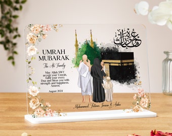 Personalised Umrah Mubarak gift, acrylic plaque, Islamic Gifts, Hajj Mubarak gifts, Umrah Mubarak, Umrah Kaaba, Ramadan Mubarak, Eid Mubarak