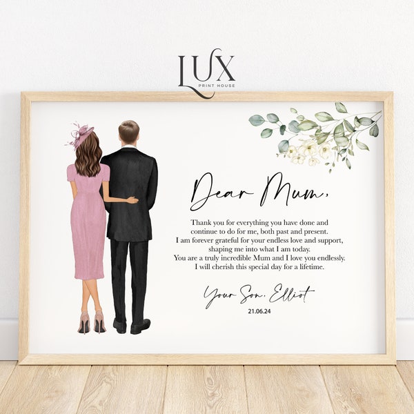 Mother of the groom print, personalised mother of the groom gift, groom parents gift, wedding poem keepsake, thank you from son, present