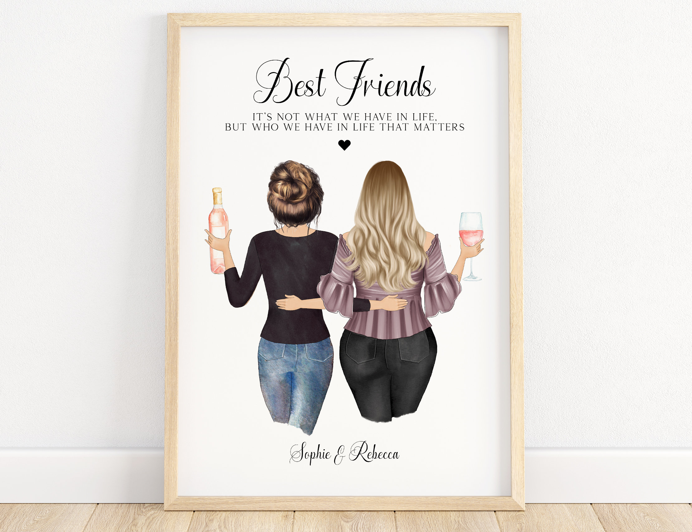 Best Friend Gift Male and Female Best Friends Print Boy and Girl