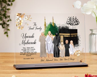 Personalised Umrah Mubarak gifts, acrylic plaque, Islamic Gifts, Hajj Mubarak gift, Umrah Mubarak, Umrah Kaaba, Ramadan Mubarak, Eid Mubarak