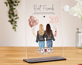 Buy 30th Birthday Gift for Best Friend, Clear Acrylic Plaque