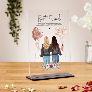 Targa Acrilica Personalizzata Per Migliore Amica – Regalo Bestie Con Frasi, Placca Da Scrivania Per Compleanno, Donna