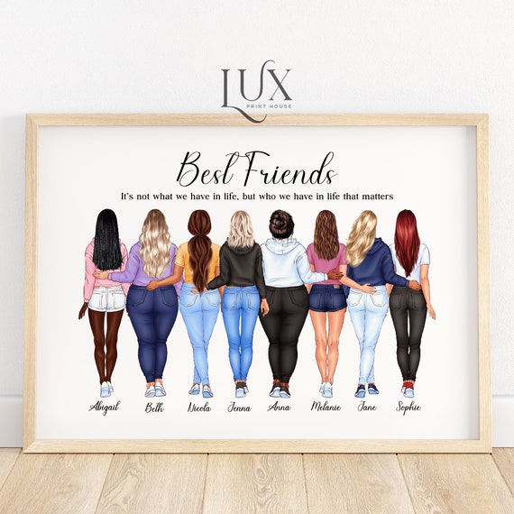 Group Friends Print Best Friend Gift Bestie Gifts 