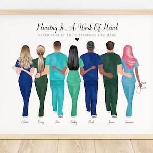 Personalised nurse print, doctor print, scrub life, thank you nurse gift, nurse team gift, doctor and nurse, nurse birthday, nurse friends