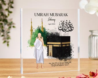Umrah Mubarak acrylic block, Personalised Islamic Gifts, Hajj Mubarak gift, Umrah Mubarak, Umrah Kaaba gift, Ramadan Mubarak, Eid Mubarak