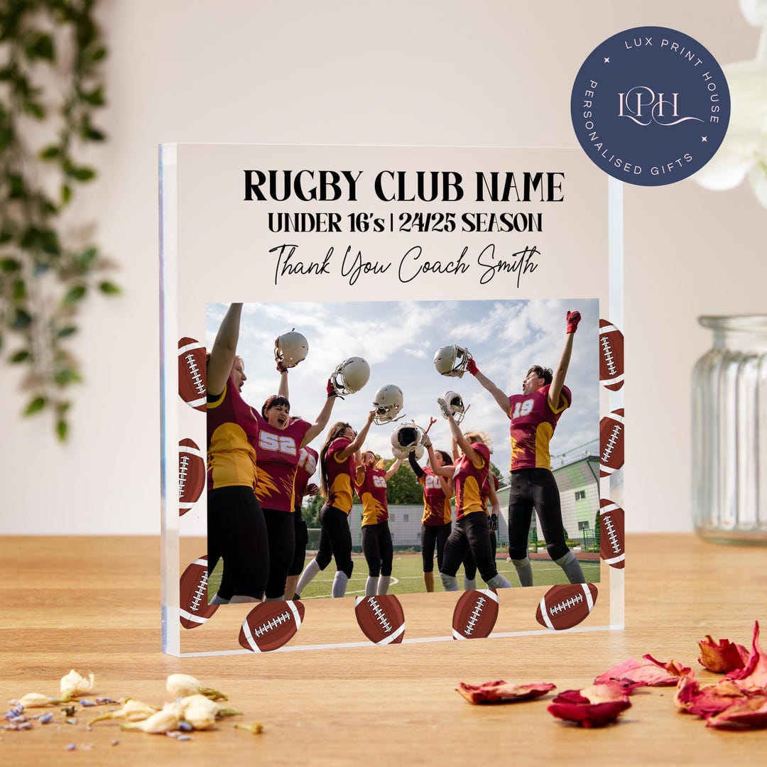 Thanks Coach Rugby Rugby Team Gifts, Acrylic Block, Sports Team, Rugby Team Manager Gift ...