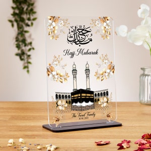 Personalised Hajj Mubarak gift, acrylic plaque, Islamic Gifts, Nikkah Mubarak, Umrah Mubarak, Umrah Kaaba, Ramadan Mubarak, Eid Mubarak