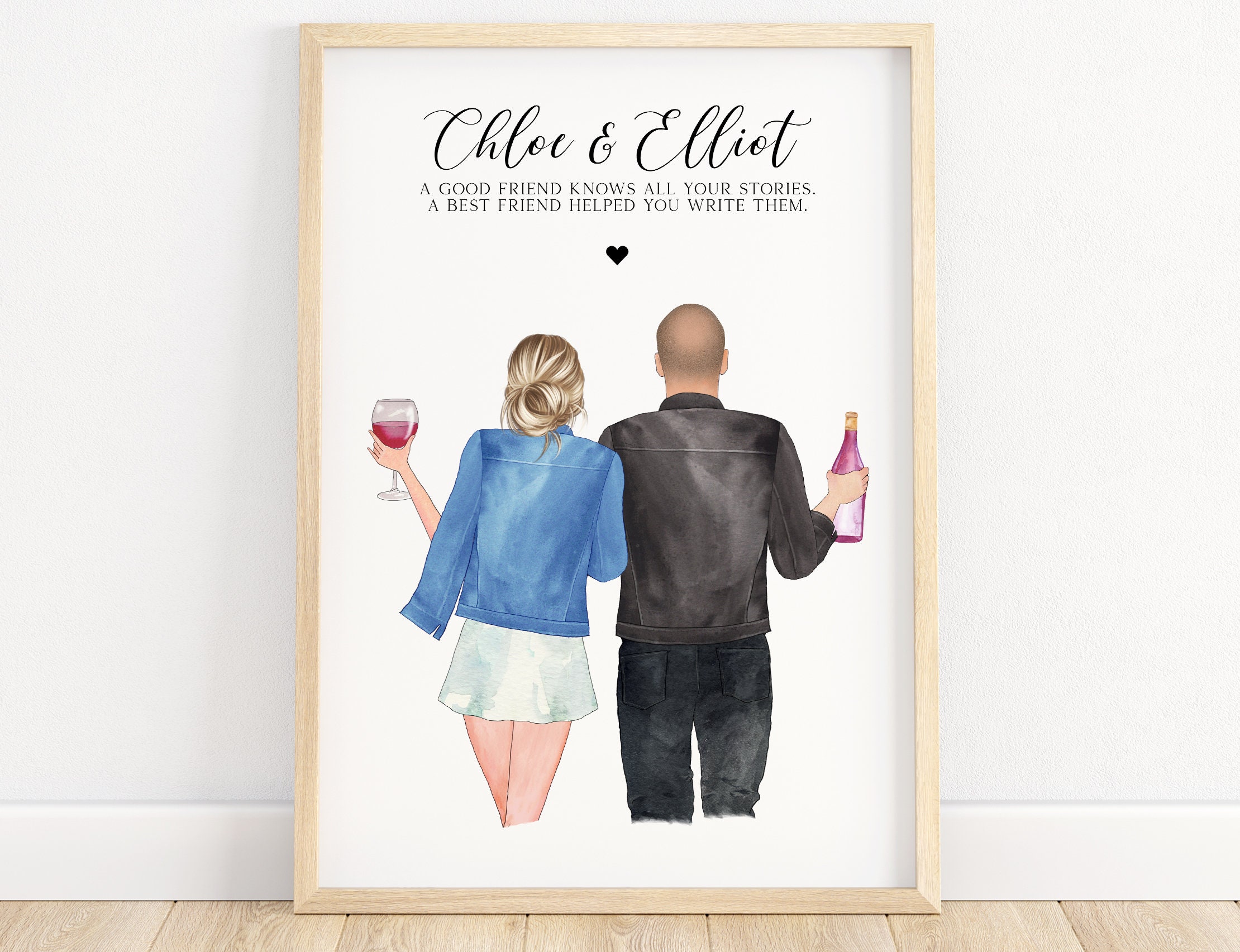 Guy and Girl Best Friend Gift Best Friend Print Guy Best Friend Birthday Gift Male Best Friend Gift Boy Best Friend Brother and Sister Etsy