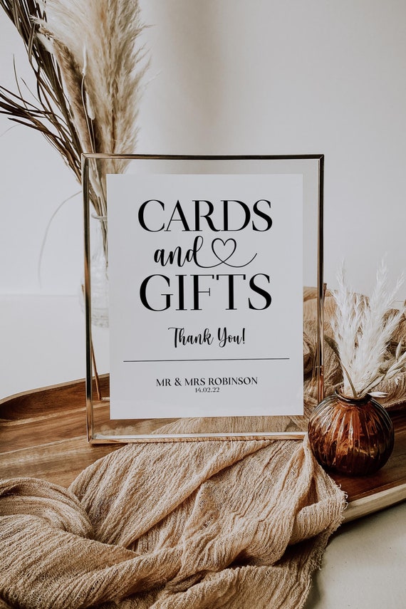 PERSONALISED Wedding Gift Sign Card and Gifts Sign Wedding Props