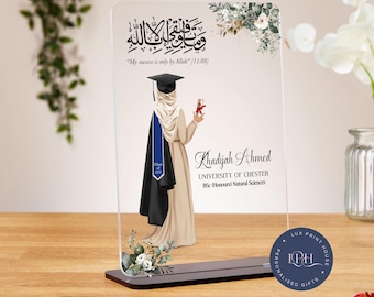 Muslim graduation gifts for girl, islamic graduation, personalised graduation acrylic plaque, class of 2025, daughter, female grad gift