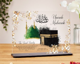 Personalised Umrah Mubarak gifts, acrylic plaque, Islamic Gifts, Hajj Mubarak, Umrah Mubarak gift, Umrah Kaaba, Ramadan Mubarak, Eid Mubarak