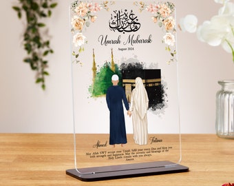 Umrah Mubarak cadeaus voor koppels, gepersonaliseerde acryl plaquette, Islamitisch, Hajj Mubarak, Umrah Mubarak, Umrah Kaaba, Ramadan Mubarak, Eid Mubarak