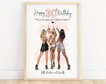 Best friend 30th birthday gift, 30th birthday gift for her, friendship gift, personalised best friend print, sister birthday present, bestie