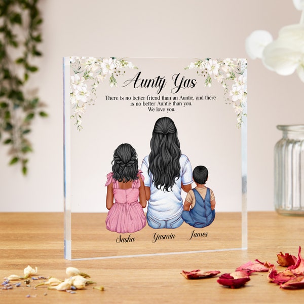 Personalised aunty gift from niece or nephew, birthday gift for auntie, gift for mum, aunty keepsake, niece and nephew gift, cute aunt gifts