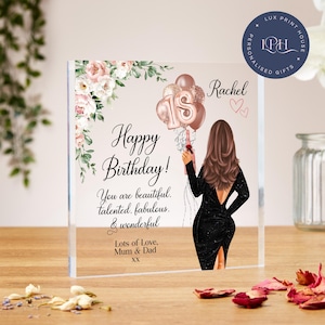 18th birthday gift for daughter, acrylic block, sister birthday gift, 16th, 21st, 30th, 40th, best friend, cousin, niece, birthday present