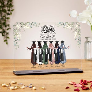 Muslim group graduation gift, islamic graduation gift for her, best friend graduation acrylic plaque, friendship, 2024, 2025, congratulation